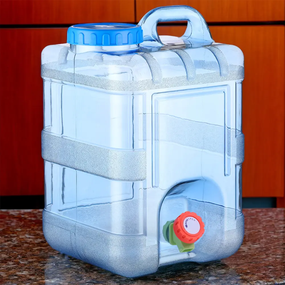18L/20L/22L Water Container W/ Spigot & Handle Water Carrier Cube Water Storage Jug Canteen for Drinking Bathing Camping Hiking