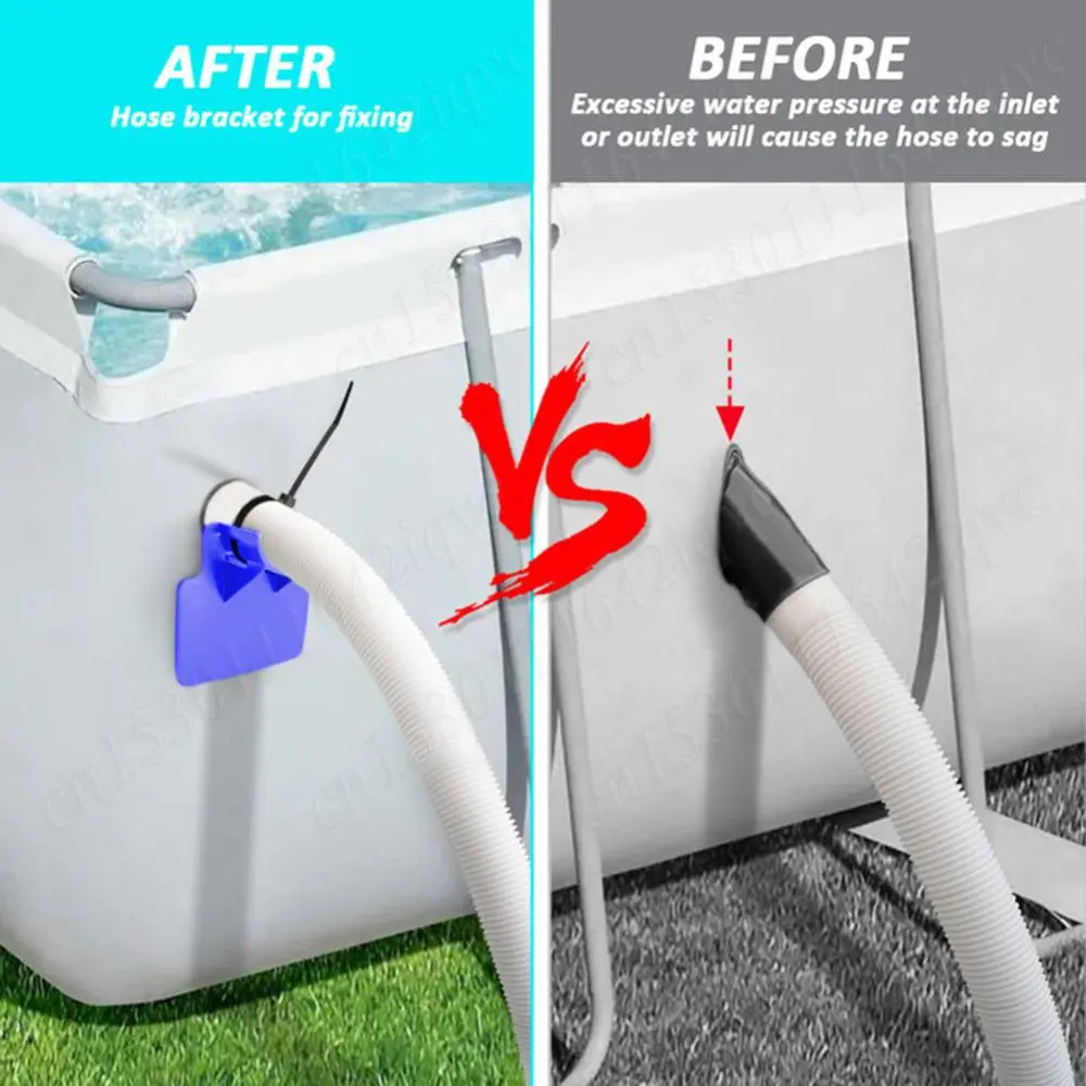 Swimming Pool Pipe Holder Water Hose Support Holder Soft Tube Outlet Mount Bracket with Tie Clam for 30-38mm Bracket Accessories