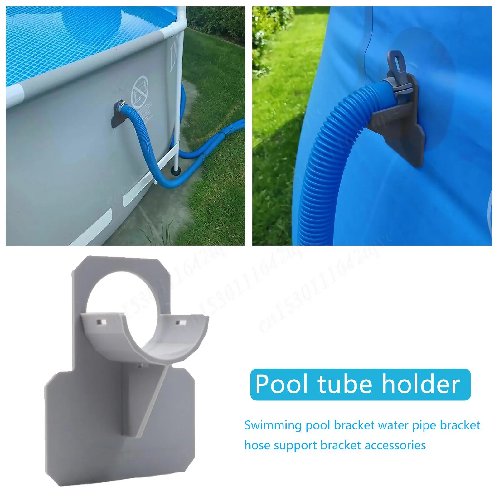 Swimming Pool Pipe Holder Water Hose Support Holder Soft Tube Outlet Mount Bracket with Tie Clam for 30-38mm Bracket Accessories