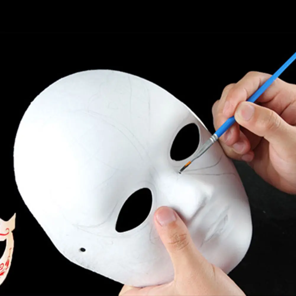 10Pcs Blank Mask Smooth Surface Full Face Mask Paintable Paper Mask DIY Masquerade Mask Cosplay Mask Halloween Props