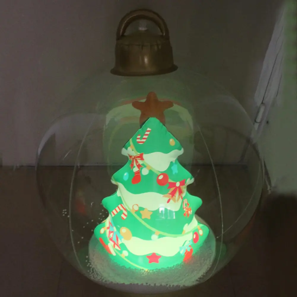 24 Inch Inflatable Christmas Balls New Years Christmas Ornaments with Lights PVC Giant Inflatable Christmas Balls Holiday Decor