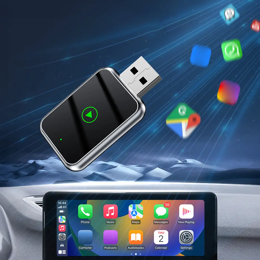 2 in 1 Wireless CarPlay Android Auto Adapter Carplay AI Box Auto Connect Wireless Adapter for iPhone and Android Wired Car Play