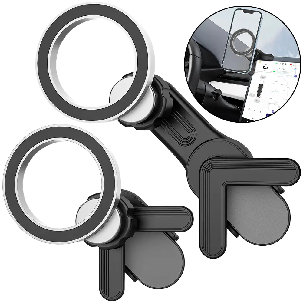 Car Phone Mount for Tesla Model 3 Screen 360 Degree Rotation Magnetic Car Phone Holder GPS Bracket for iPhone 15 14 Pro Samsung