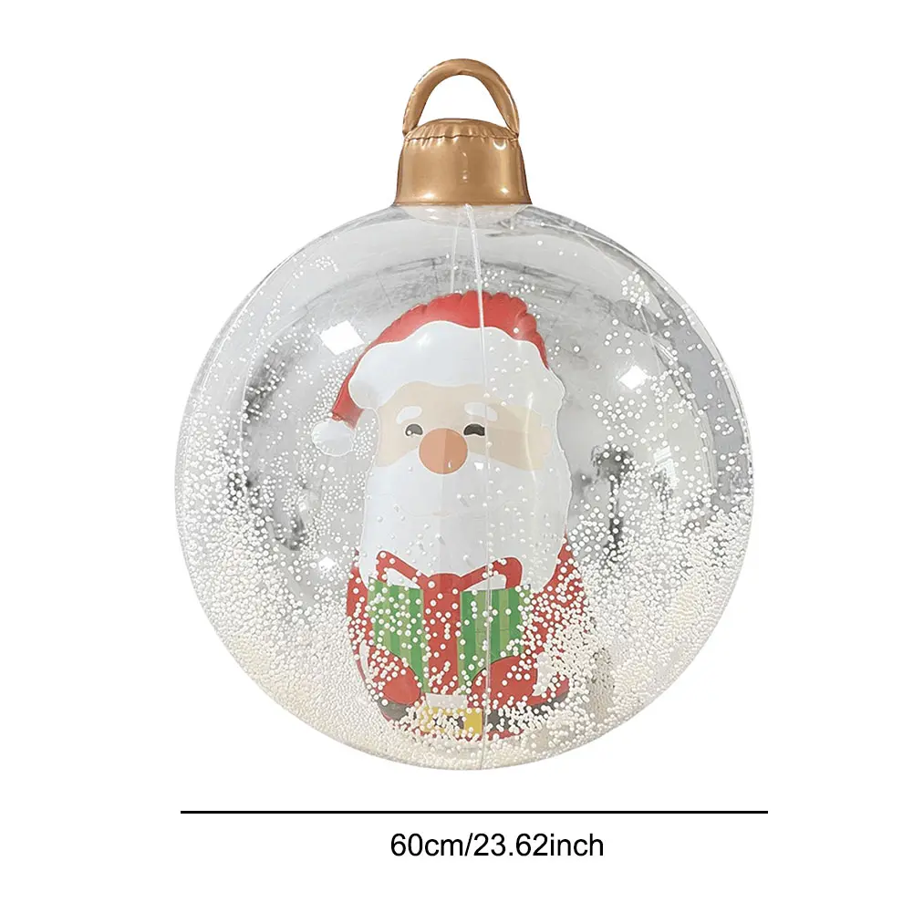 24 Inch Inflatable Christmas Balls New Years Christmas Ornaments with Lights PVC Giant Inflatable Christmas Balls Holiday Decor