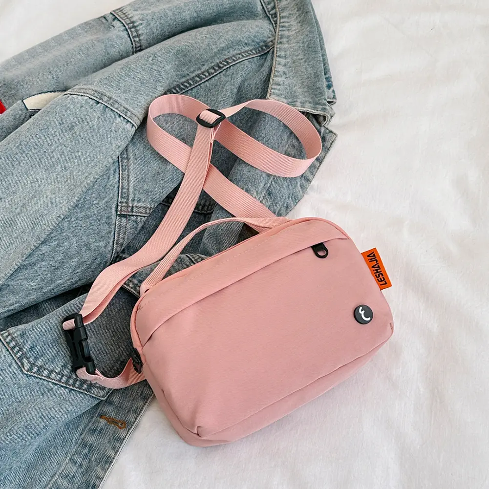 Bum Bag for Women Men Solid Waist Bag Nylon Multi Pockets Small Crossbody Bag Adjustable Strap for Travel Hiking Outdoor Sports