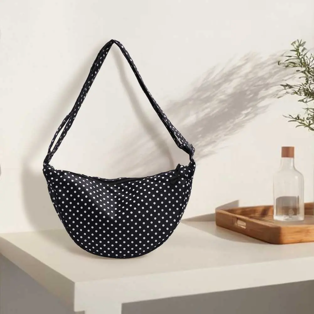 Crossbody Bag for Women Half Moon Shape Shoulder Bag Canvas Adjustable Strap Hobo Bag Small Sling Bag for Travel Shopping