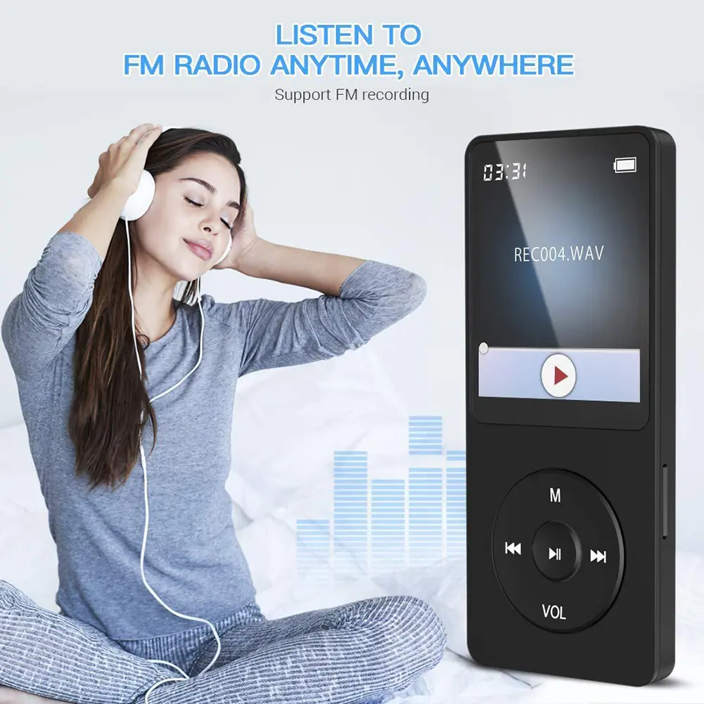 MP3 Player Built-in Speaker HiFi Lossless Music Player Bluetooth 5.4 Speaker Student Walkman Support FM Radio E-Book Recording