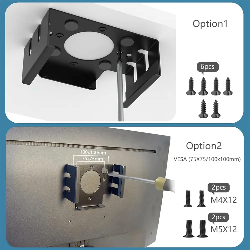 Metal Mount Holder Bracket Wall Mount Stand Under Desk Stand Accessories for Mac Mini M4/M4 Pro 2024