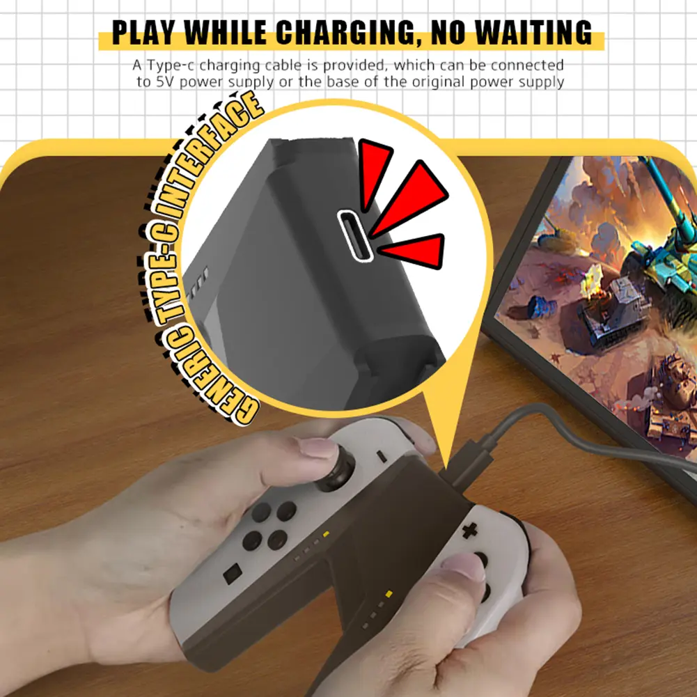Game Controller Charging Dock Grip Left & Right Charger Controller Handle Accessories for Nintendo Switch/Switch OLED Joy-con