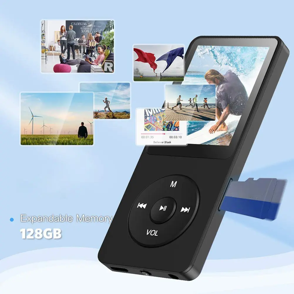 MP3 Player Built-in Speaker HiFi Lossless Music Player Bluetooth 5.4 Speaker Student Walkman Support FM Radio E-Book Recording