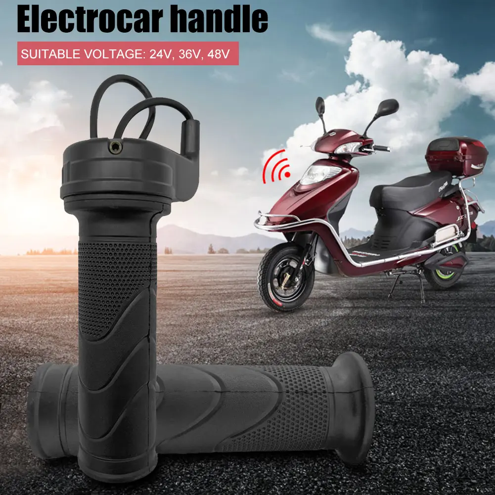 Universal Ebike Throttle 24V 36V 48V Electric Bicycle Throttle Handle Rubber Electric Bike Twist Throttle Motorcycle Accessories