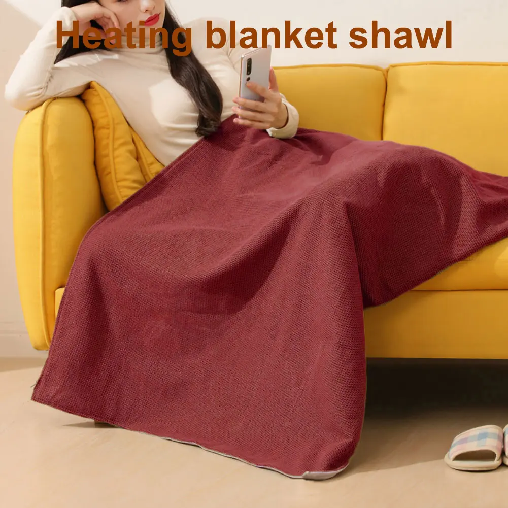 Wearable Electric Heated Blanket Shawl 3 Heating Levels USB Heating Blanket Shawl Portable Body Warmer Blanket for Home Office