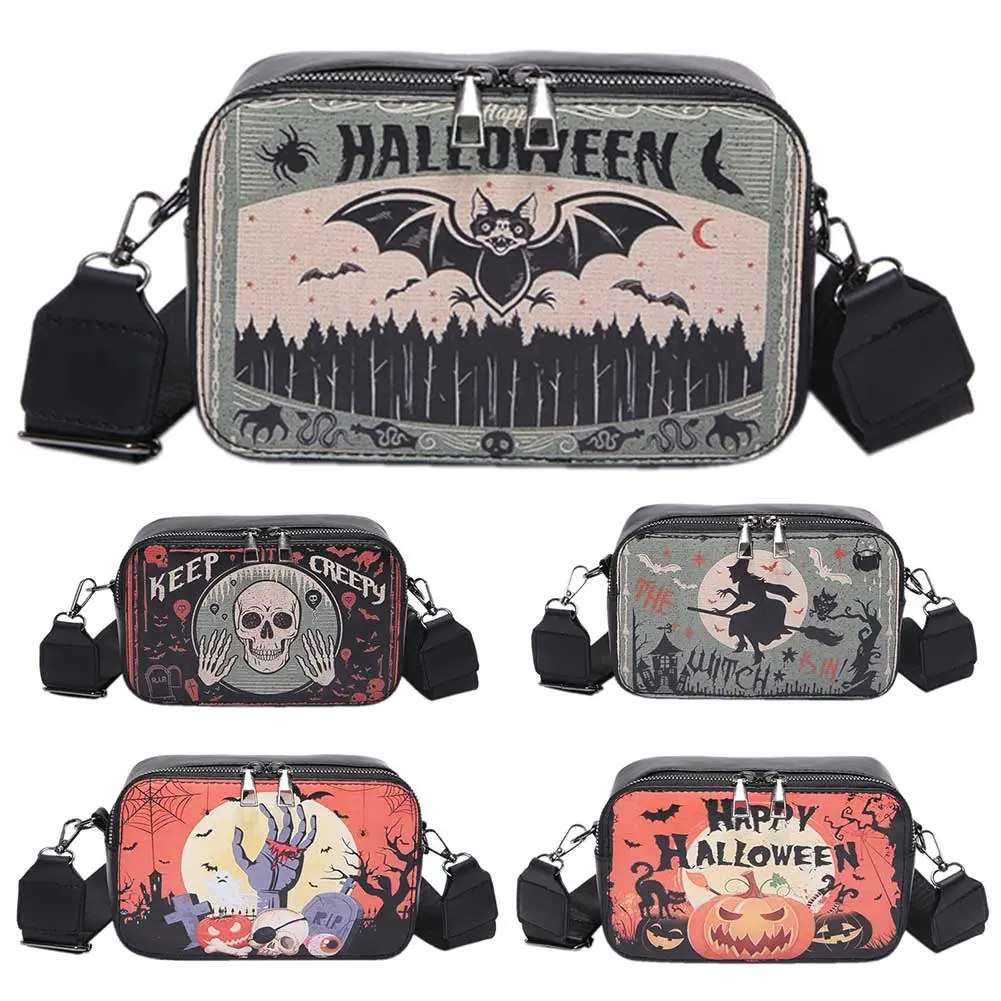 Shoulder Bag for Women Adjustable Strap Crossbody Bag PU Leather Satchel Purse for Halloween Travel Shopping