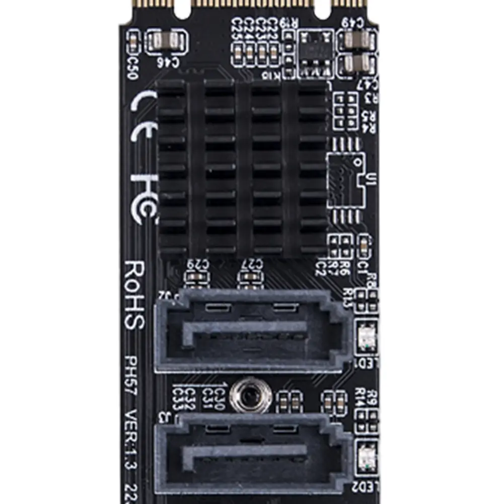 M.2 MKEY PCI-E Riser Card 5/6 Port Adapter Card M.2 To SATA 3.0 Converter NVME To SATA SATA3.0 Adapter 6Gpbs Support PM Function