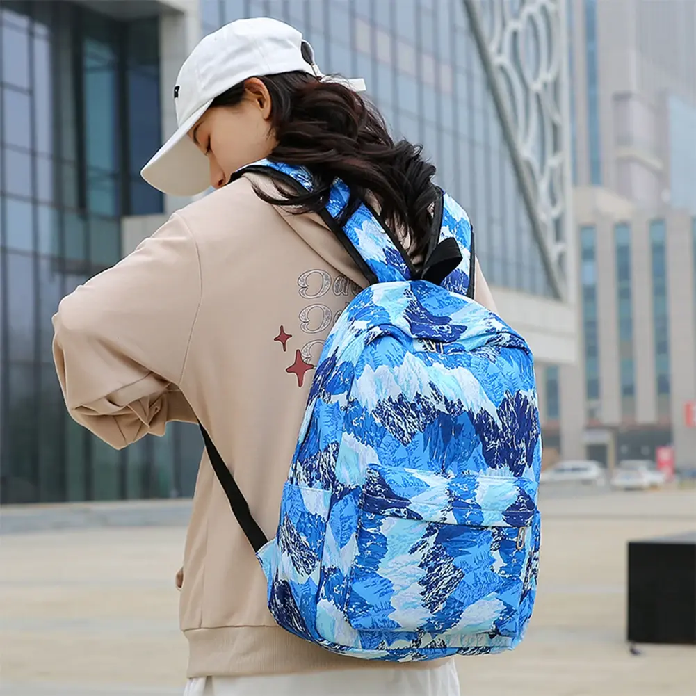 3pcs/set Female Casual Travel Backpacks Women Large Capacity Backpack Gradient Rainbow Kids Schoolbags Girls Student Bookbags