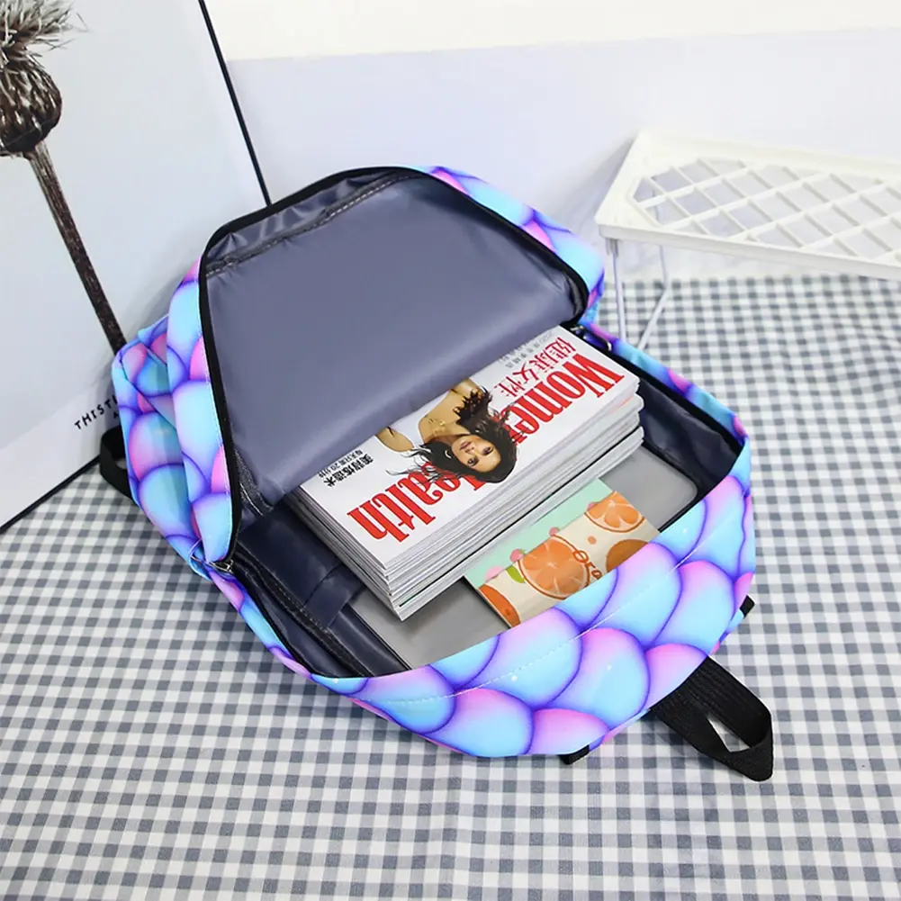 3pcs/set Female Casual Travel Backpacks Women Large Capacity Backpack Gradient Rainbow Kids Schoolbags Girls Student Bookbags