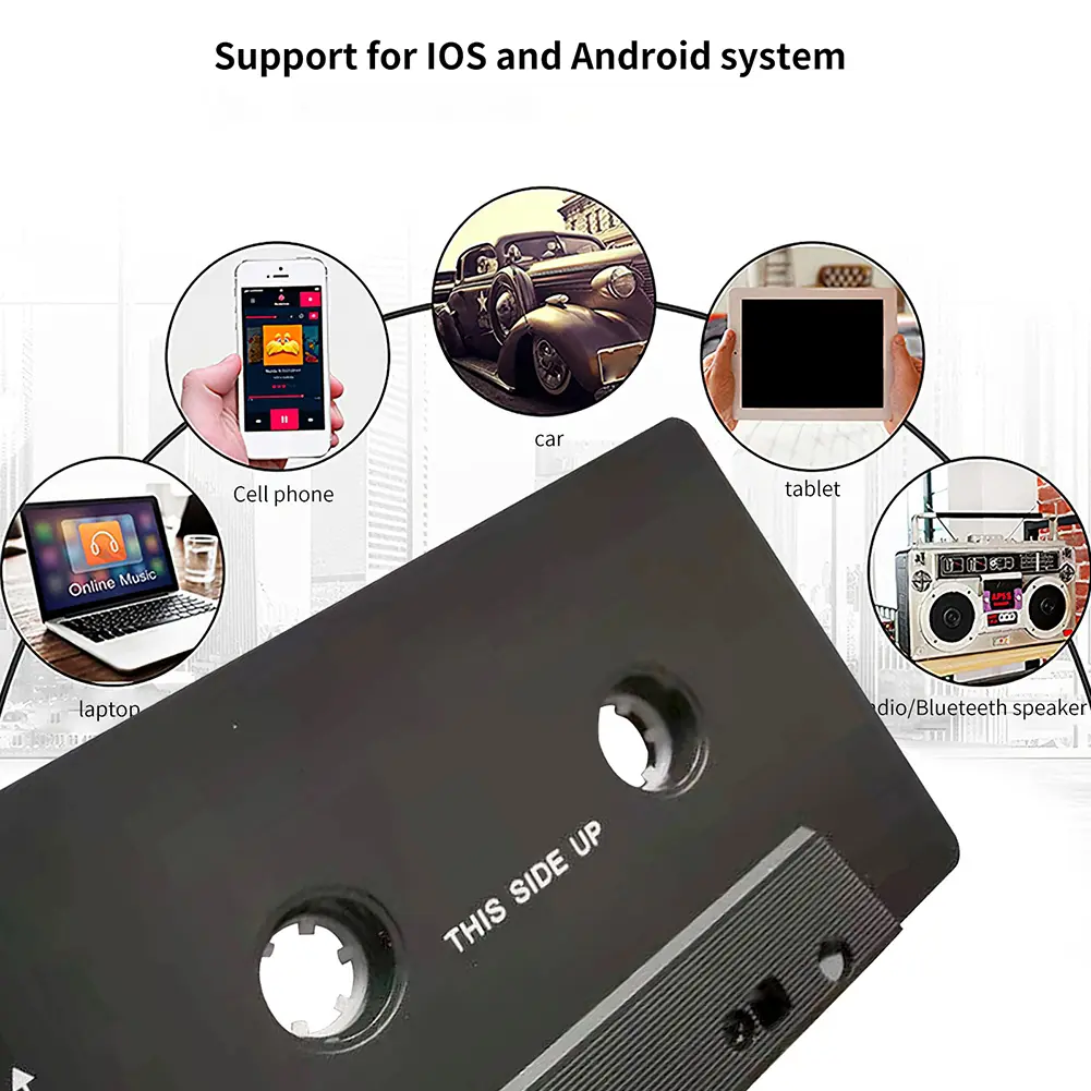 Car Cassette Adapter Bluetooth 5.0 Converter Car Tape Converter Audio Cassette Cassette Mp3 Player 3.5mm Input AUX Adapter Playe