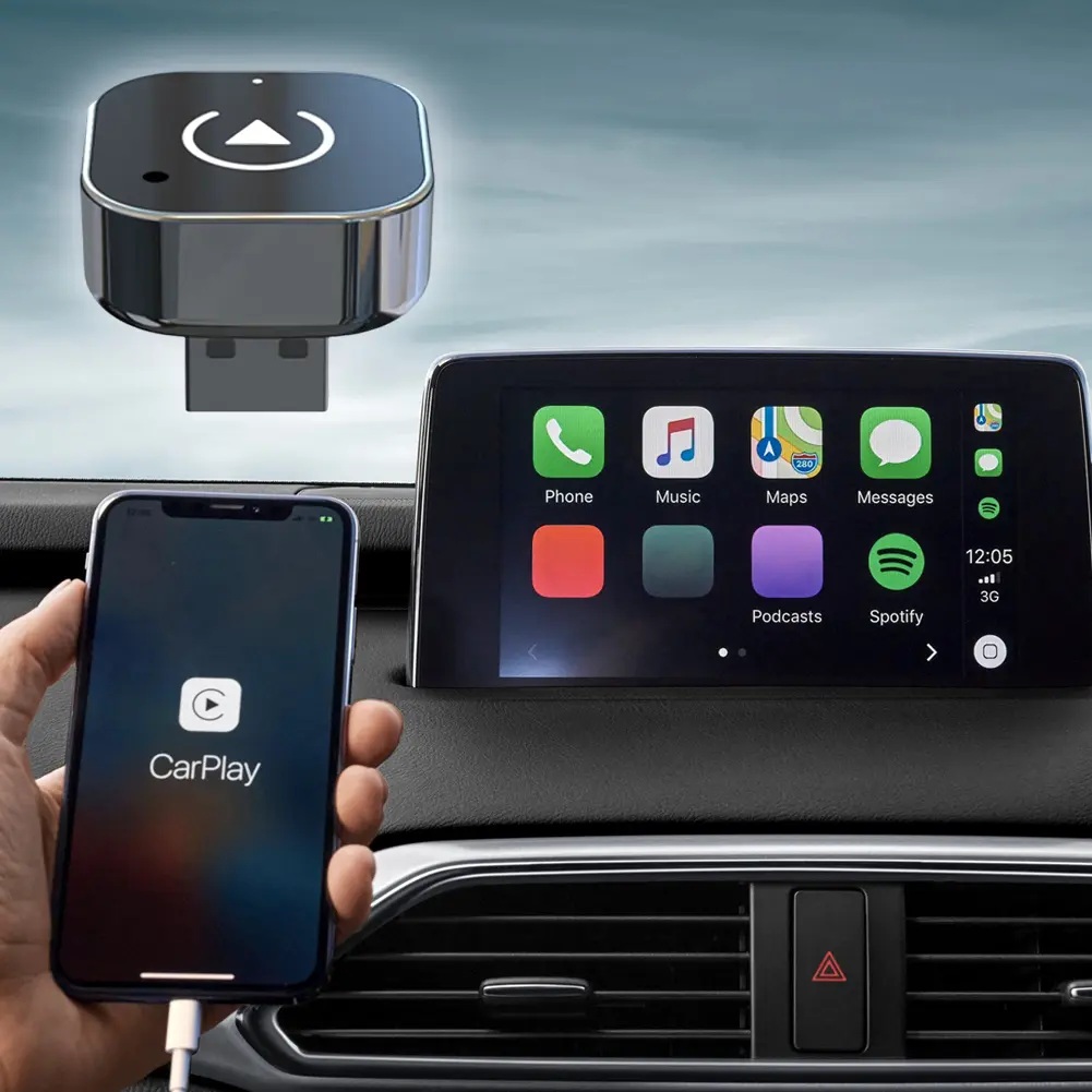2 in 1 Wireless CarPlay Android Auto Adapter Smart USB Dongle Auto Connect Plug & Play for iPhone and Android Factory Wired Cars