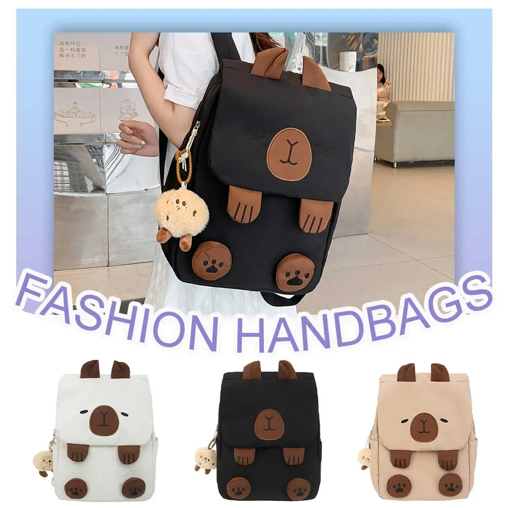 Women Backpack Adjustable Straps Capybara Kawaii Bookbag with Zipper Closure Travel Bag Gifts for Capybara Lovers