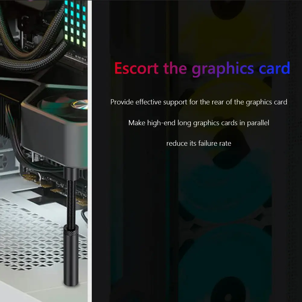 Aluminum Alloy Graphics Card Holder Adjustable Graphics Card Support Magnetic Protection Video Card Stand for Atx/m-atx/itx Case