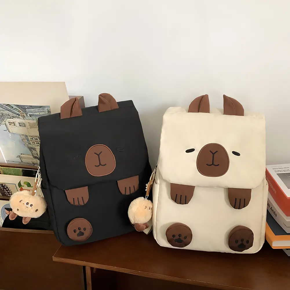 Women Backpack Adjustable Straps Capybara Kawaii Bookbag with Zipper Closure Travel Bag Gifts for Capybara Lovers