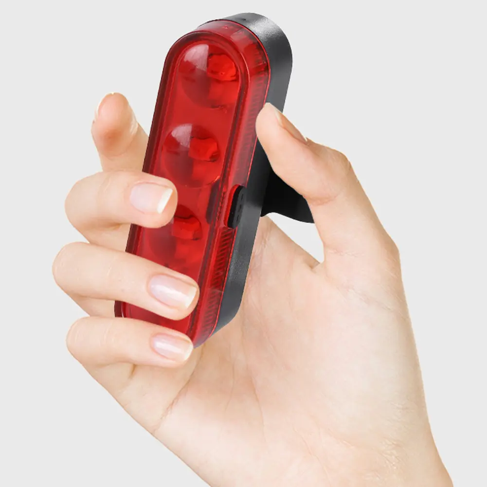 LED Safety Warning Taillight USB Rechargeable Cycling Tail Lamp 4 Gears Bicycle Rear Night Light for Night Riding