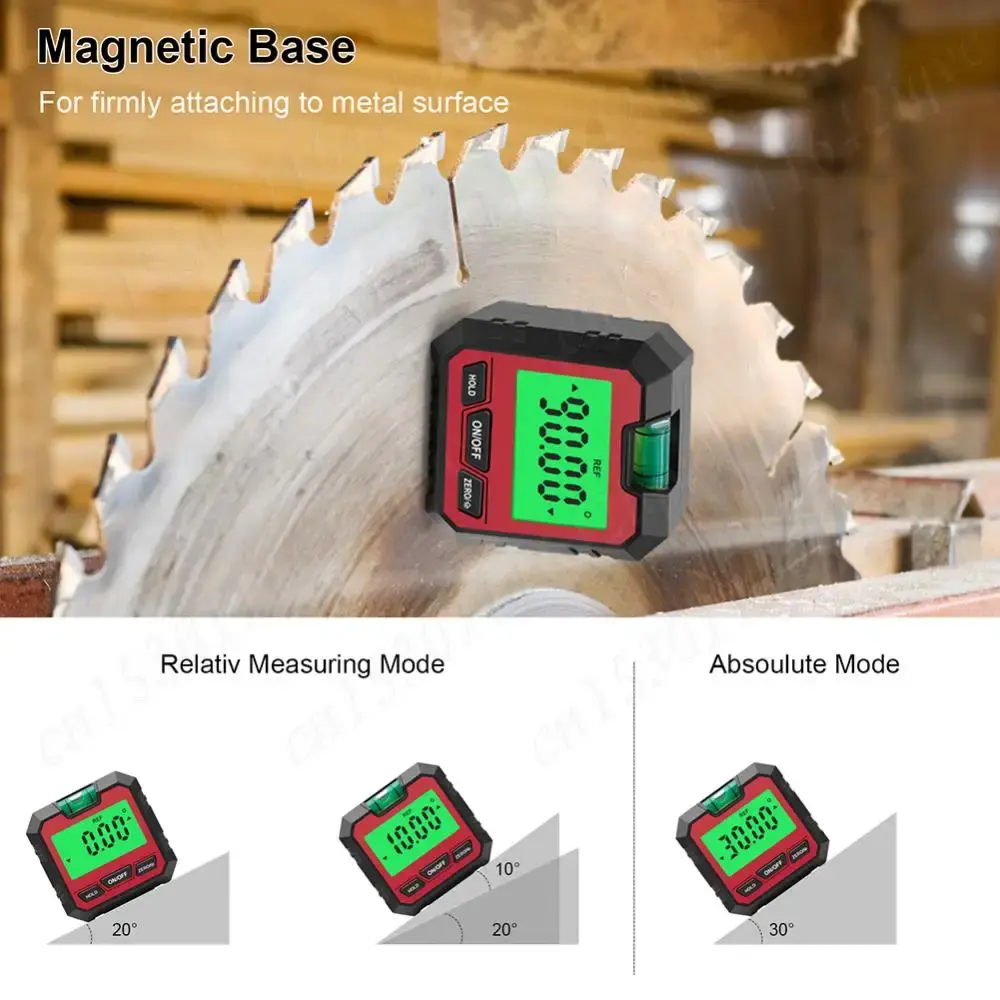 Digital Electronic Level Inclinometer 4*90°Angle Finder Protractor with Backlight and Magnetic Base Ruler Digital Angle Gauge