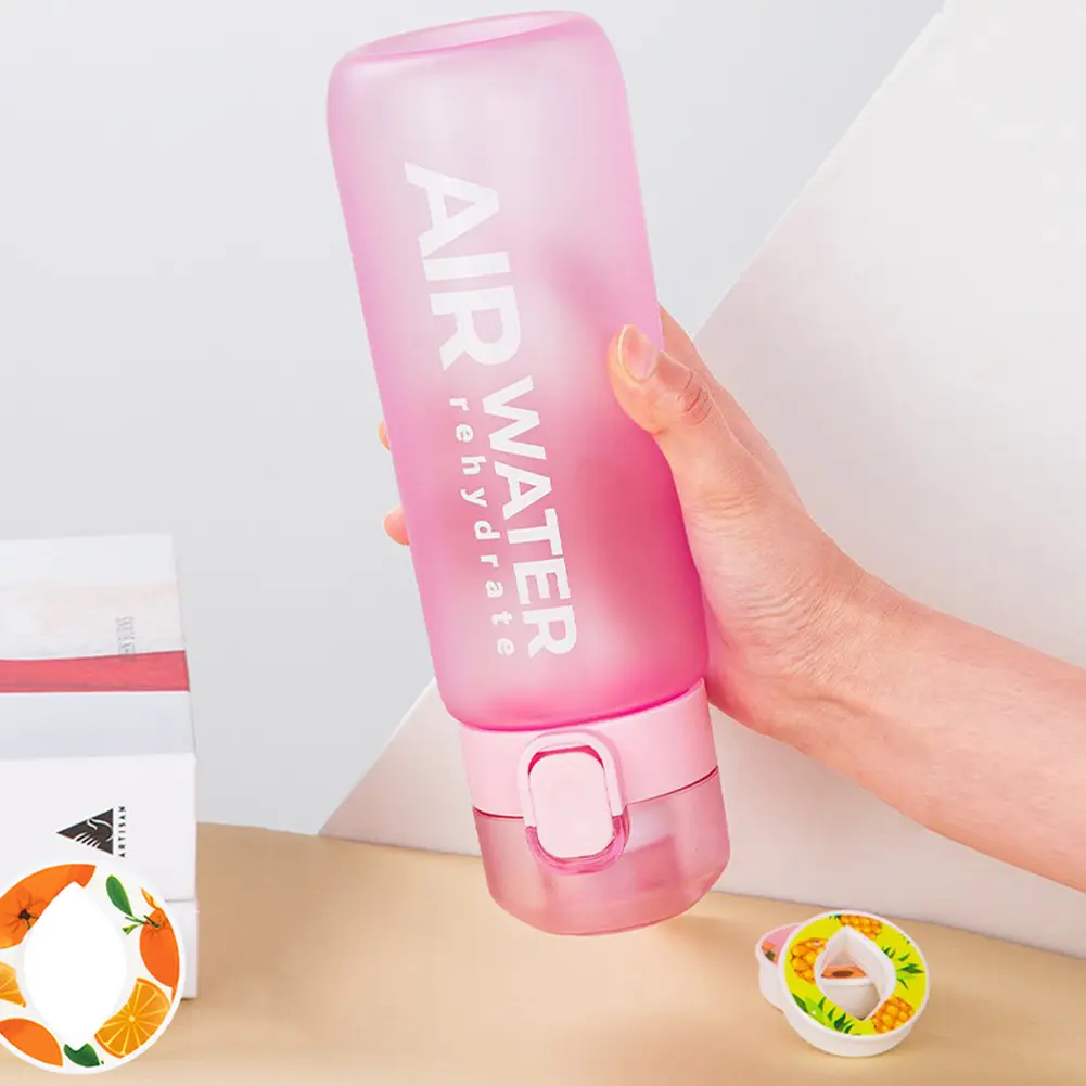750ml Sports Water Bottle with Flavour Pod Air Flavored Drinking Bottle Fruit Infuser Water Bottle for Outdoor Camping Travel
