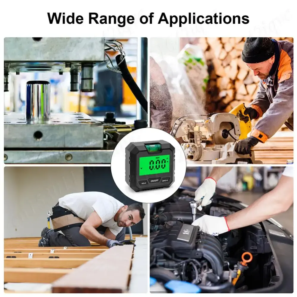 Digital Electronic Level Inclinometer 4*90°Angle Finder Protractor with Backlight and Magnetic Base Ruler Digital Angle Gauge