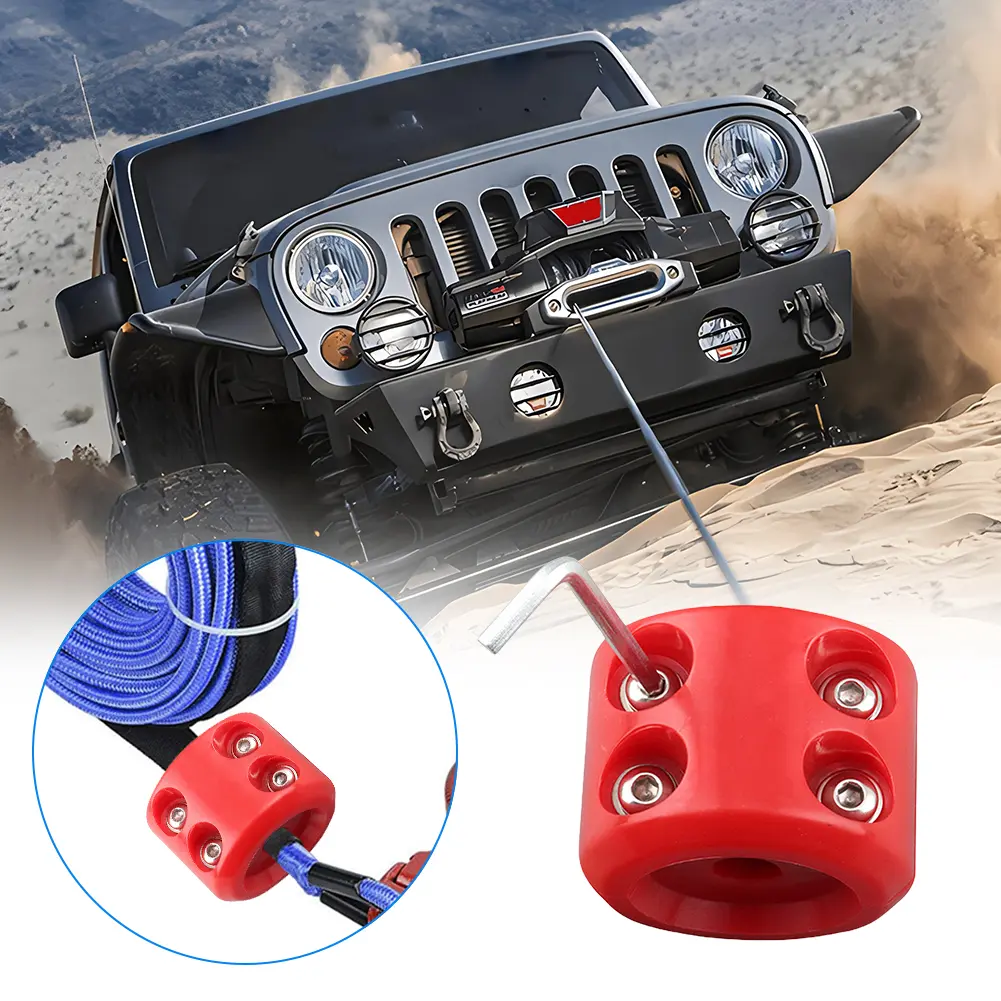 Rubber Winch Stopper Shock Absorbent Cable Protector Rubber Plug Prevent Pulling Bounce and Abrasion Offroad ATV UTV Accessories