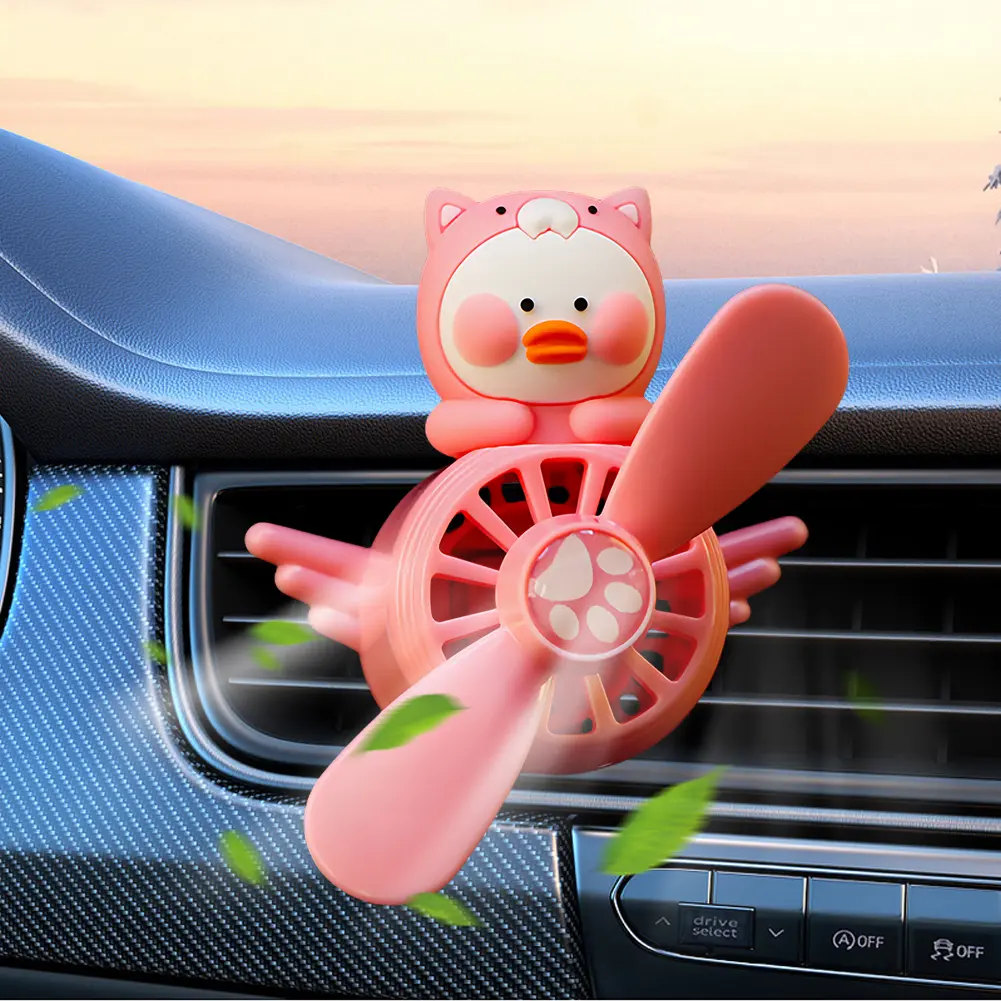 Little Duck Car Aromatherapy Air Outlet Car Ornament Rotating Pilot Rotating Propeller Dog Pilot Auto Interior Perfume Diffuser