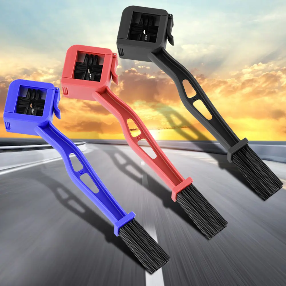 5Pcs Motorcycle Mountain Bike Chain Cleaning Brush Bicycle Scooter Double-end Chain Washing Chain Detailing Strong Cleaning Tool