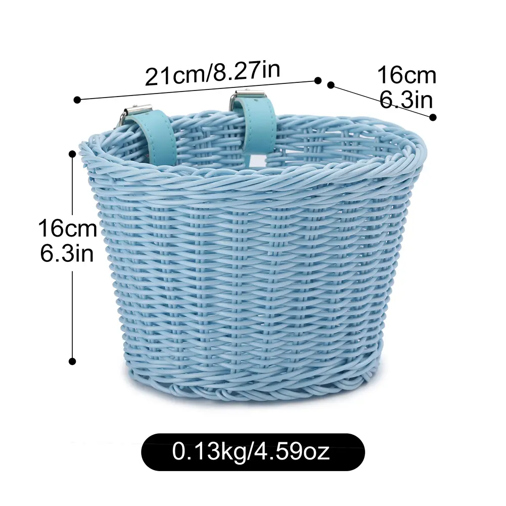 Bike Basket Rattan Front Handlebar Bicycle Basket Adjustable Vintage Bicycle Pannier Basket Hand Woven Bicycle Front Basket
