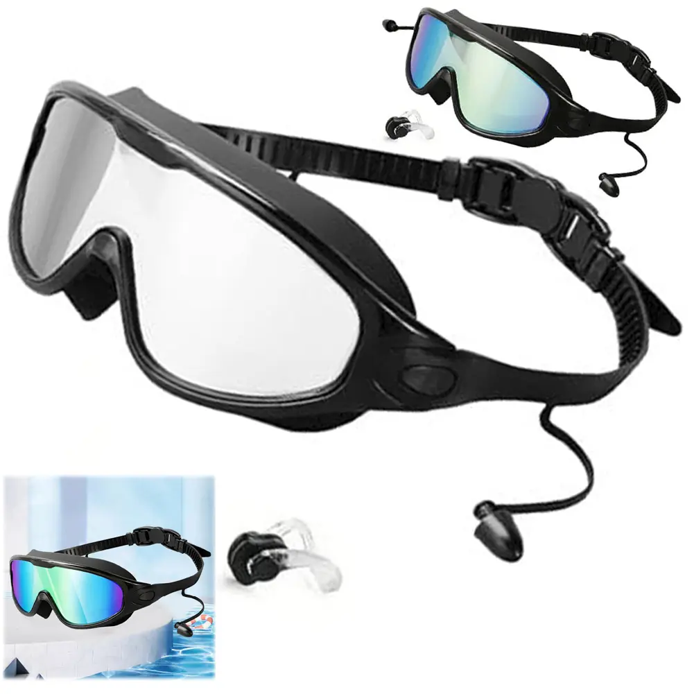 1/2Pcs Large Frame Swimming Goggles Adult High-Definition Anti Fog Electroplated Swimming Goggles For Women Men Silicone Goggle