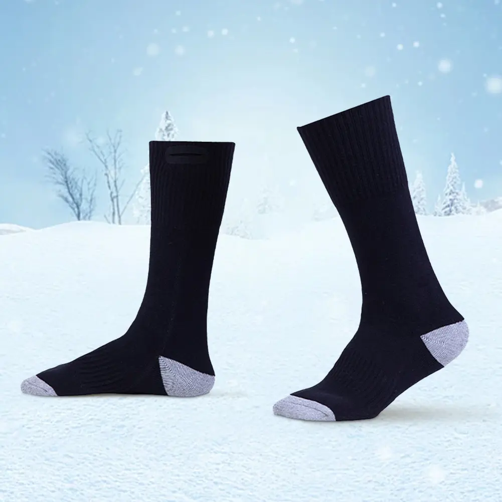 Electric Heated Socks Battery Heated Socks Washable Skiing Sock with Built-in Heating Panels Foot Warmers for Camping Hiking
