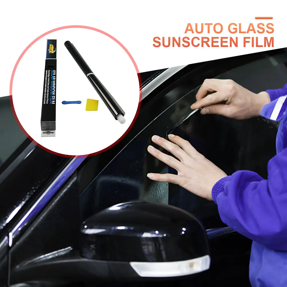 Heat Insulation Film Sun-proof Dark Black Car Window Film 75cm*6m Solar Control Film Super Black Sunscreen Film Auto Accessories