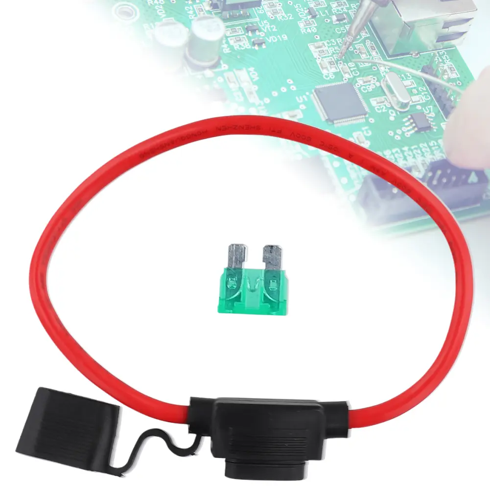 10 AWG Inline Fuse Holder with 5/20/30/40/50 A ATC Blade Fuses Waterproof Automotive Blade Fuse Holder for Car Truck Automotive