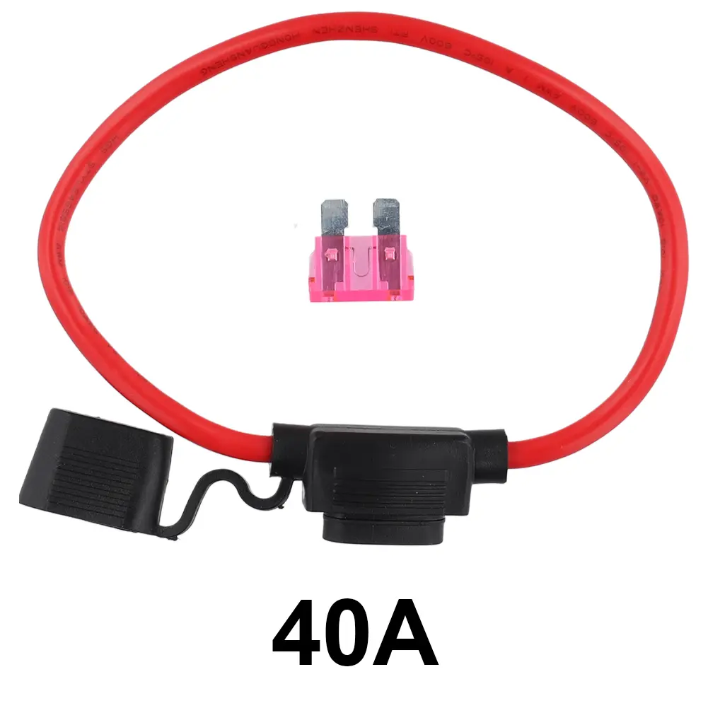 10 AWG Inline Fuse Holder with 5/20/30/40/50 A ATC Blade Fuses Waterproof Automotive Blade Fuse Holder for Car Truck Automotive