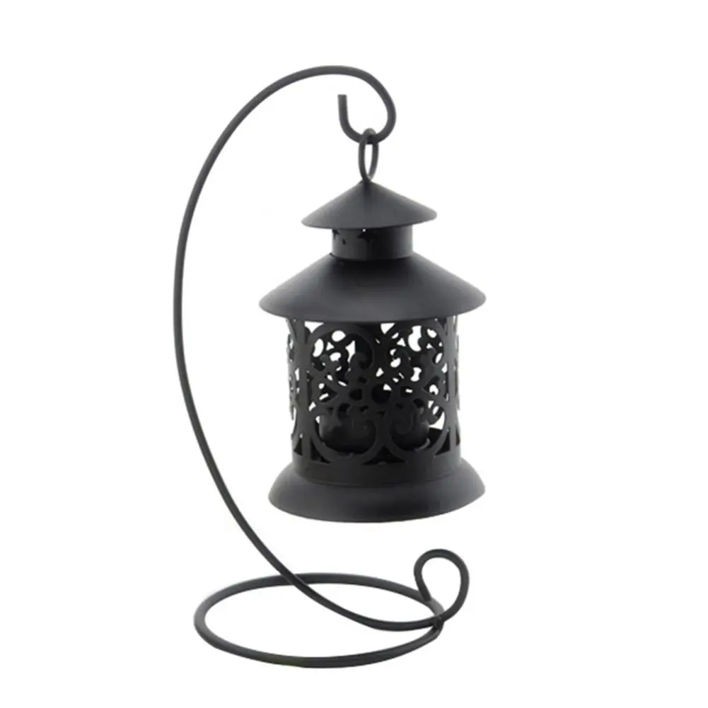 Elegant Hanging Night Light Hollow Candlestick Wrought Iron Home Furnishing Candle Tealight Holder Wedding Room Ornament