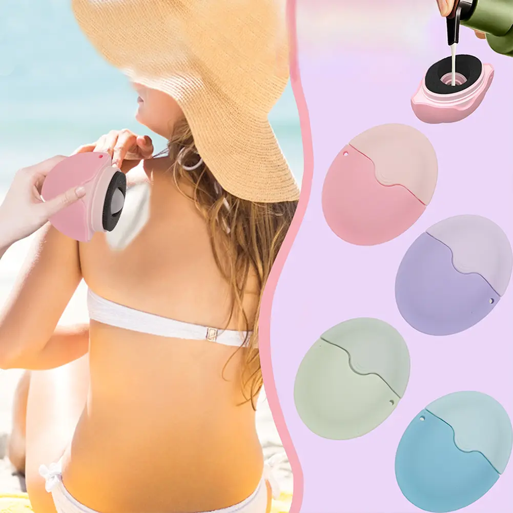 Sunscreen Applicator Silicone Roll on Sponge Applicator Oval Suncream Roller Applicator Portable for Outdoor Travel