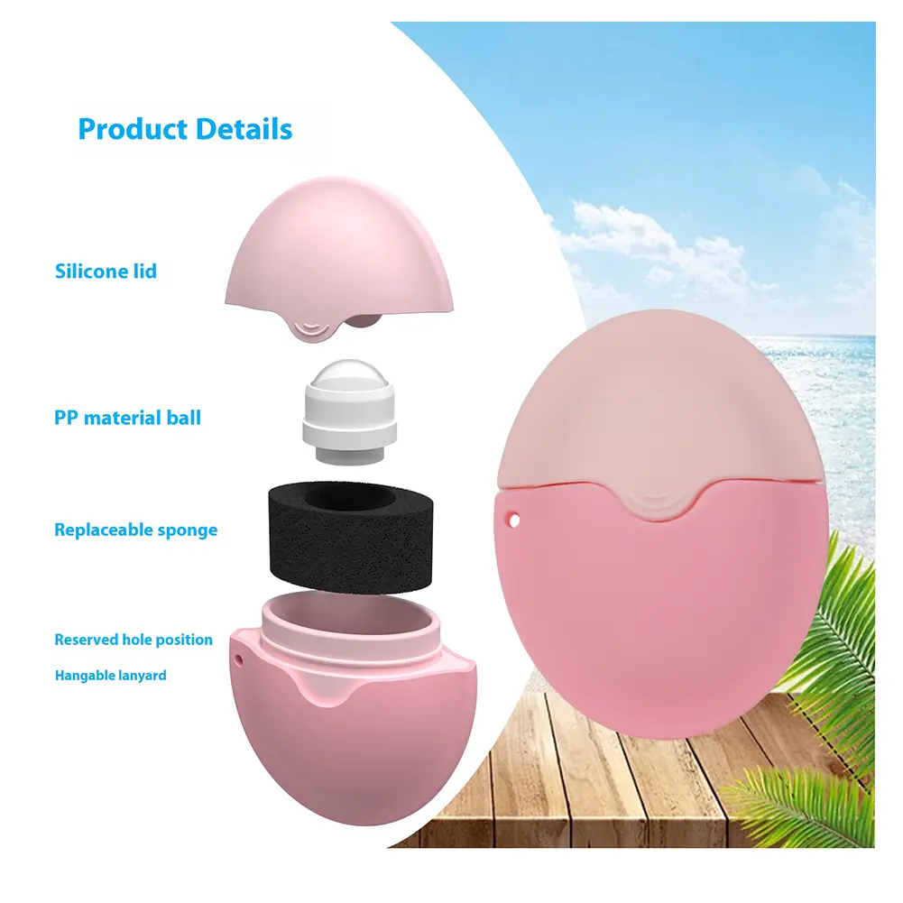Sunscreen Applicator Silicone Roll on Sponge Applicator Oval Suncream Roller Applicator Portable for Outdoor Travel