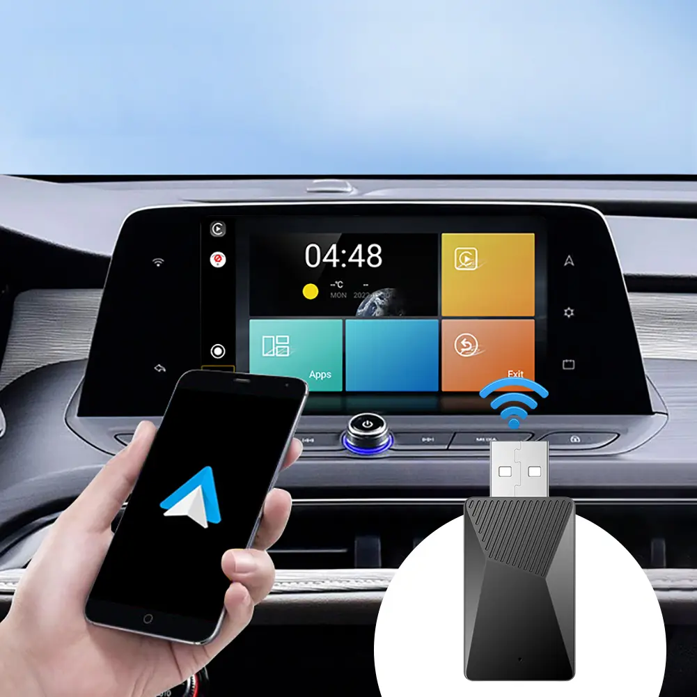 Wired To Wireless Carplay & Android Auto Wireless Adapter USB Plug and Play 2 in 1 Dongle for OEM Wired Carplay Android Auto Car