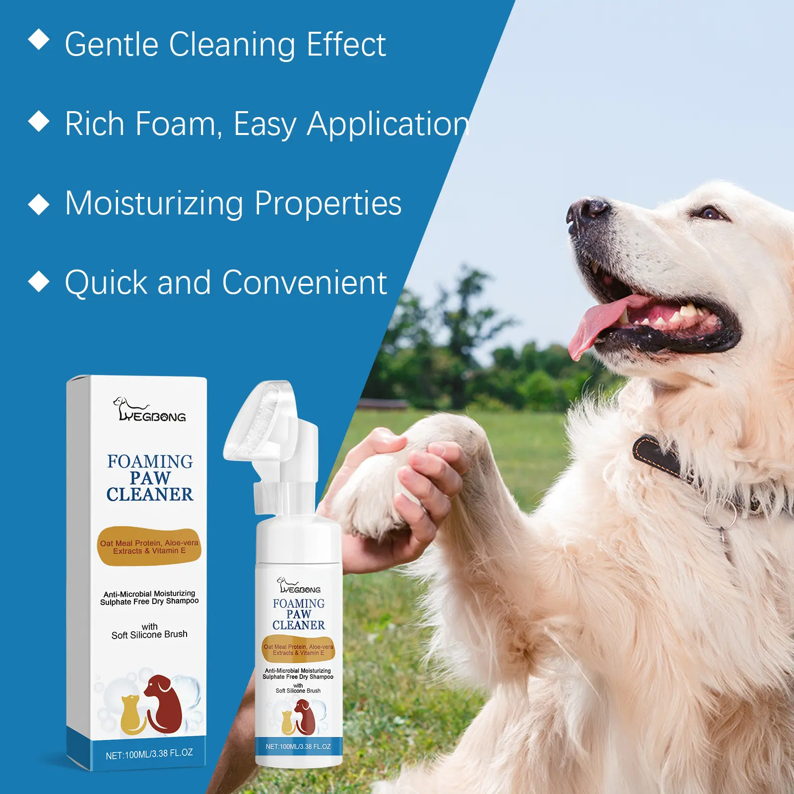 Yegbong Pet Paw Cleaner Deep Wash Feet For Dogs And Cats Soles And Pads Care Foam-YE-G01-0127-02