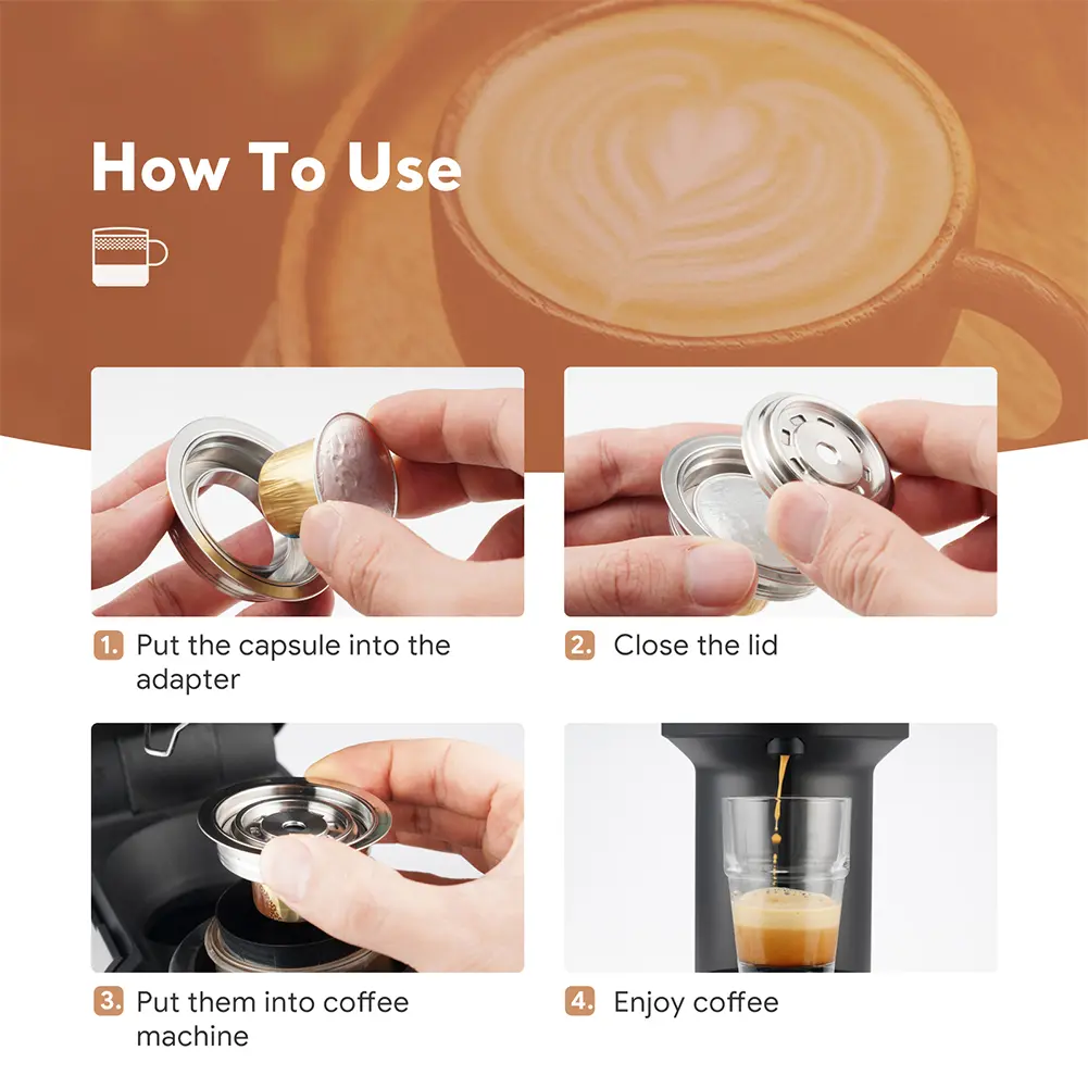 Coffee Pods Adapter Converter Stainless Steel Coffee Pod Converter DIY Your Coffee Flavor Coffee Pod Adapter for Coffee Making