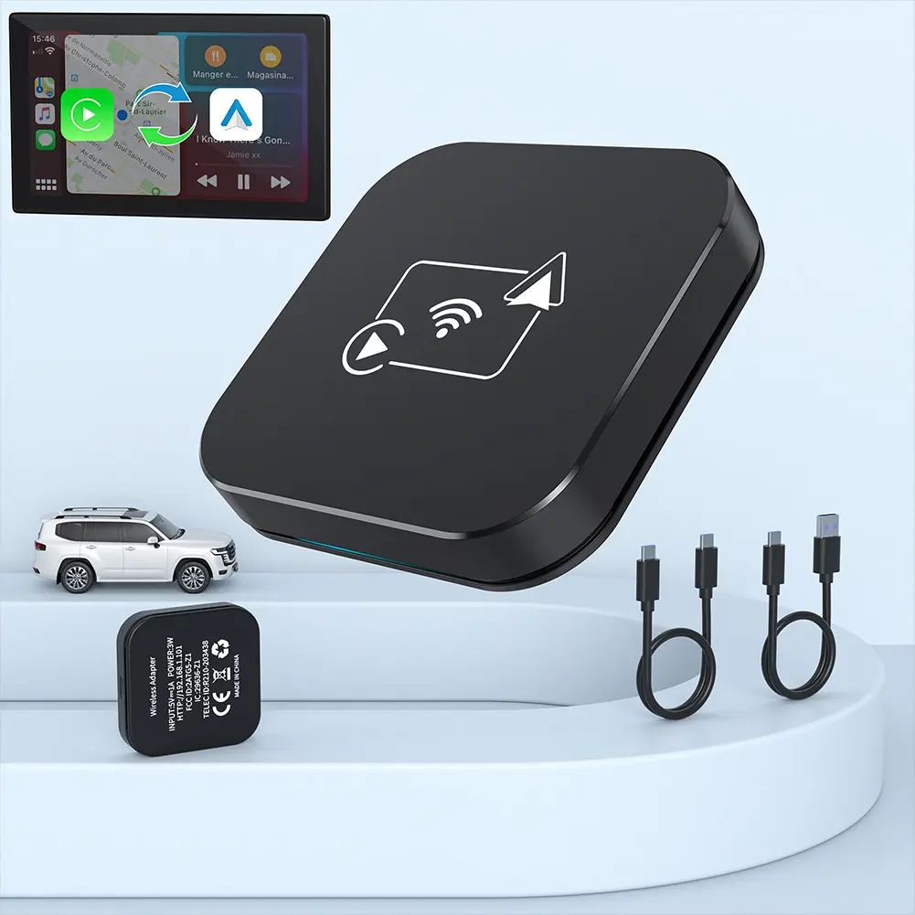 Wireless CarPlay & Android Auto Adapter Smart AI Box Wired To Wireless Car Smart Box Plug and Play