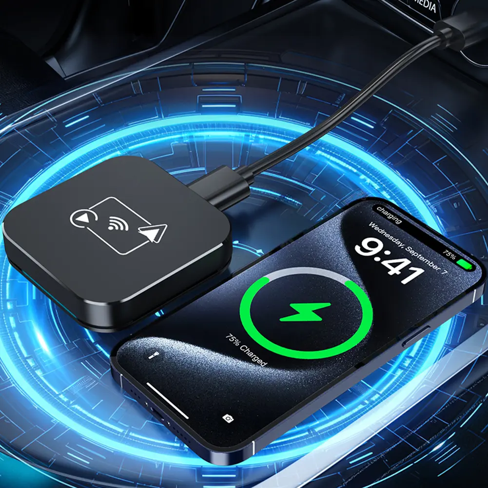 Wireless CarPlay & Android Auto Adapter Smart AI Box Wired To Wireless Car Smart Box Plug and Play