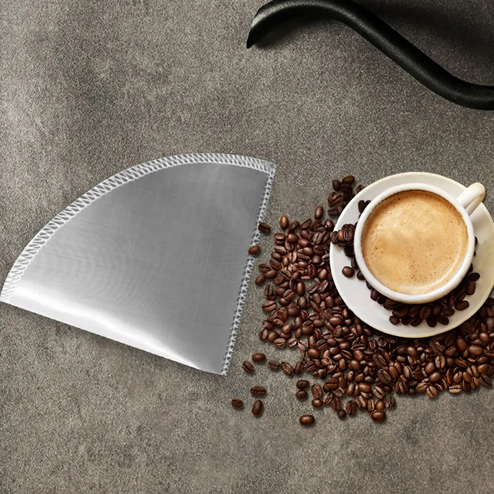 10/5/1pcs Reusable Pour over Coffee Filter Mesh Paperless Coffee Filter Stainless Steel Cone Filter 3 To 4 Cup Coffee Drip Filte