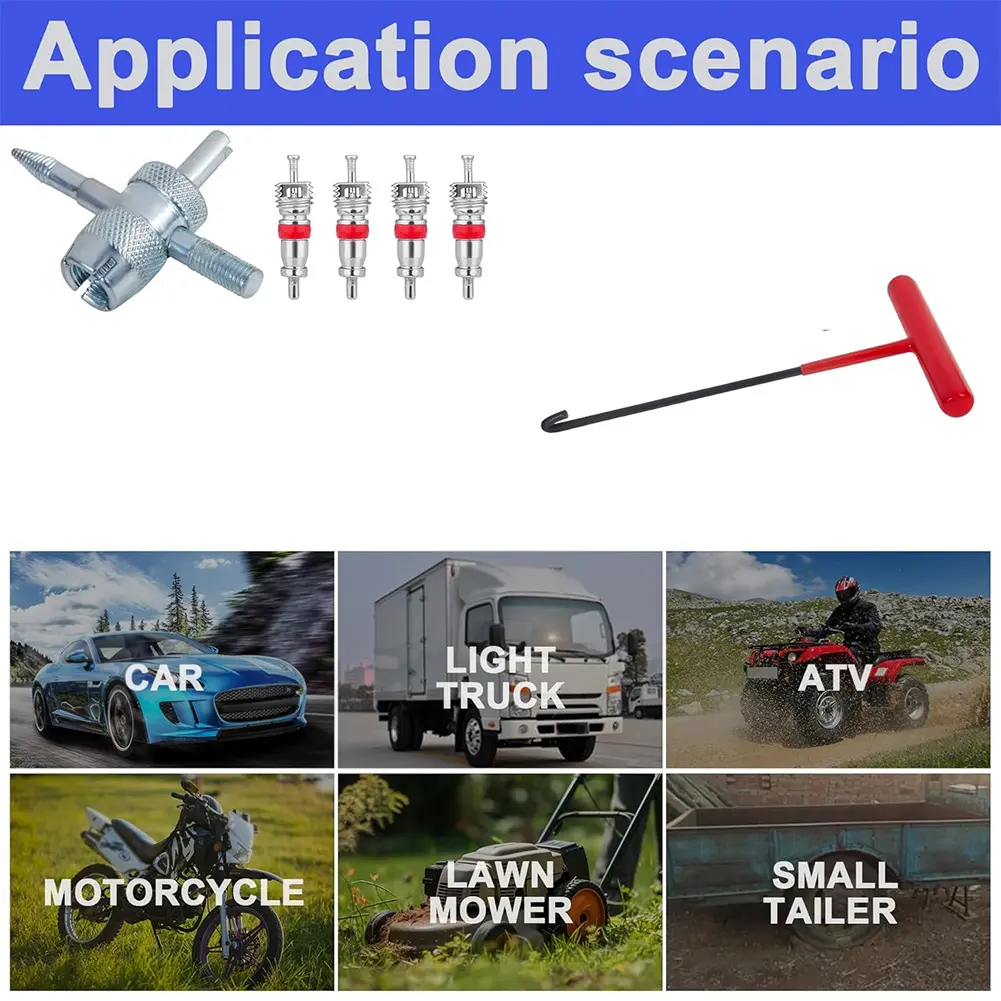 Quick Change Tire Valve Core Tool Kit Tire Valve Core Quick Replacement Tool Kit for Replacing Leaky Valves in Cars ATVs Trucks