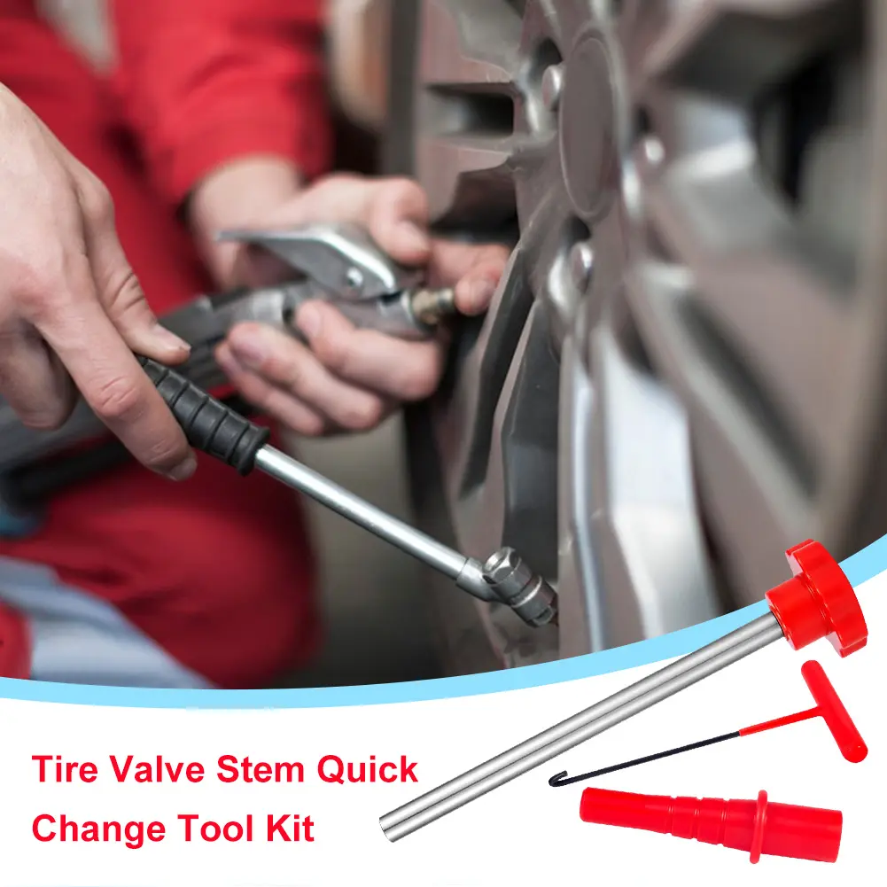 Quick Change Tire Valve Core Tool Kit Tire Valve Core Quick Replacement Tool Kit for Replacing Leaky Valves in Cars ATVs Trucks