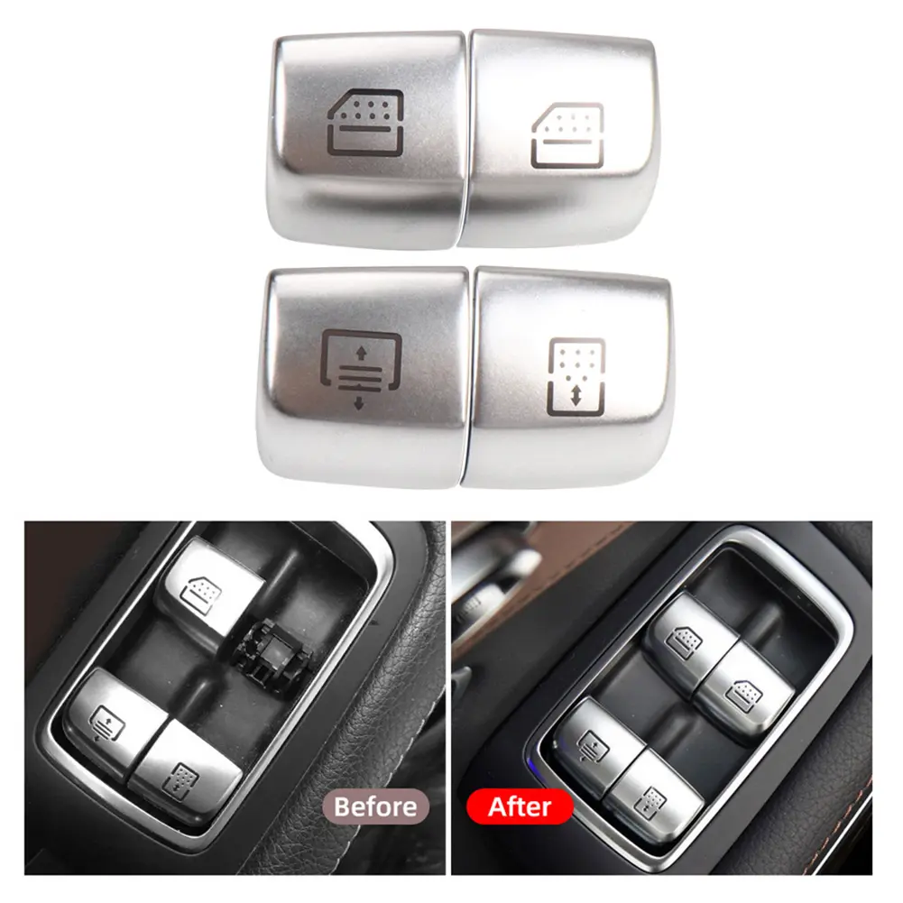 Car Rear Window Switch Button Cover Interior Accessories Window Switch Button Cover for Mercedes Benz W222 S-Class 2014-2019